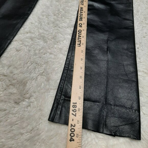 Danier Women's Black Leather Bootcut Pants Size US6 - Picture 7 of 11
